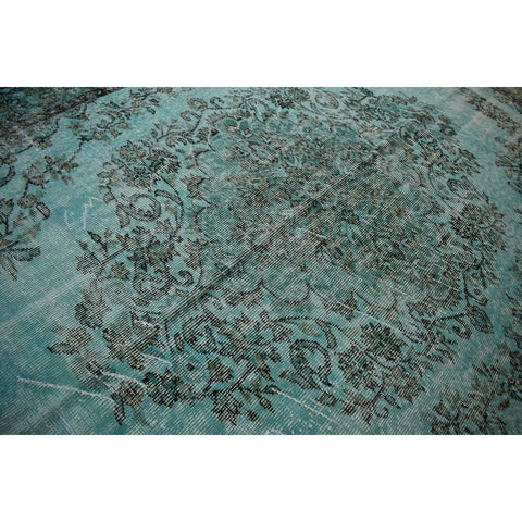 Turquoise vintage vloerkleed - 281x187 cm - HANDGEMAAKT