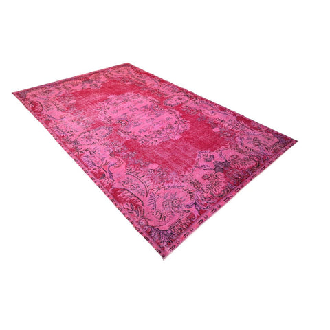 Roze vintage vloerkleed - 300x186 cm - HANDGEMAAKT