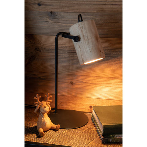 J-Line Silas Berangen bureaulamp - hout - naturel