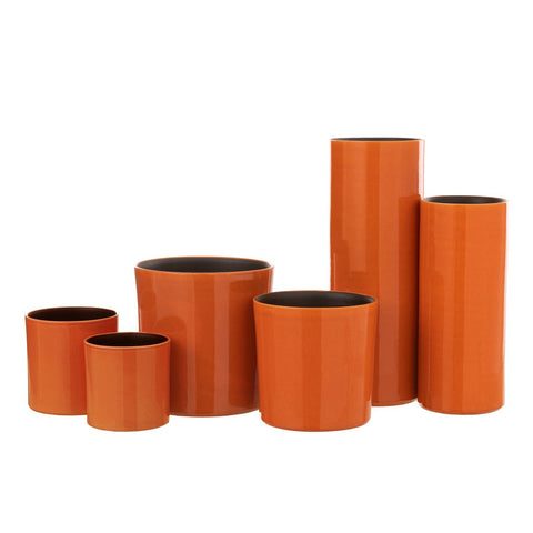 J-Line vaas Flek - keramiek - oranje - large