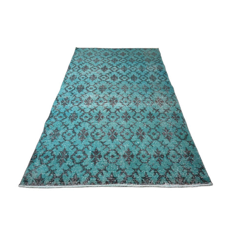 Turquoise vintage vloerkleed - 217x127 cm - HANDGEMAAKT