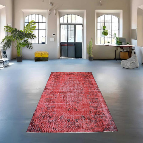 Rood vintage vloerkleed - 240x148 cm - HANDGEMAAKT