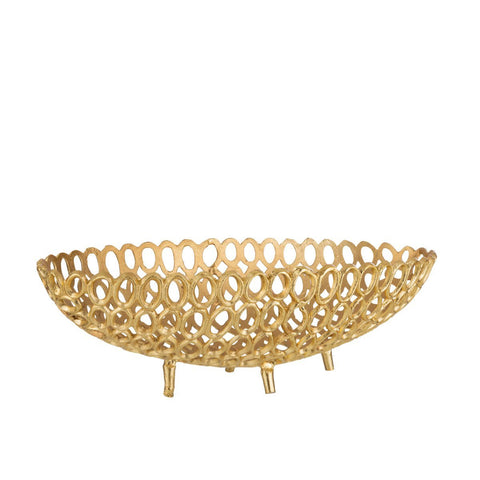 J-Line schaal Ovaal Ringen - aluminium - goud - large