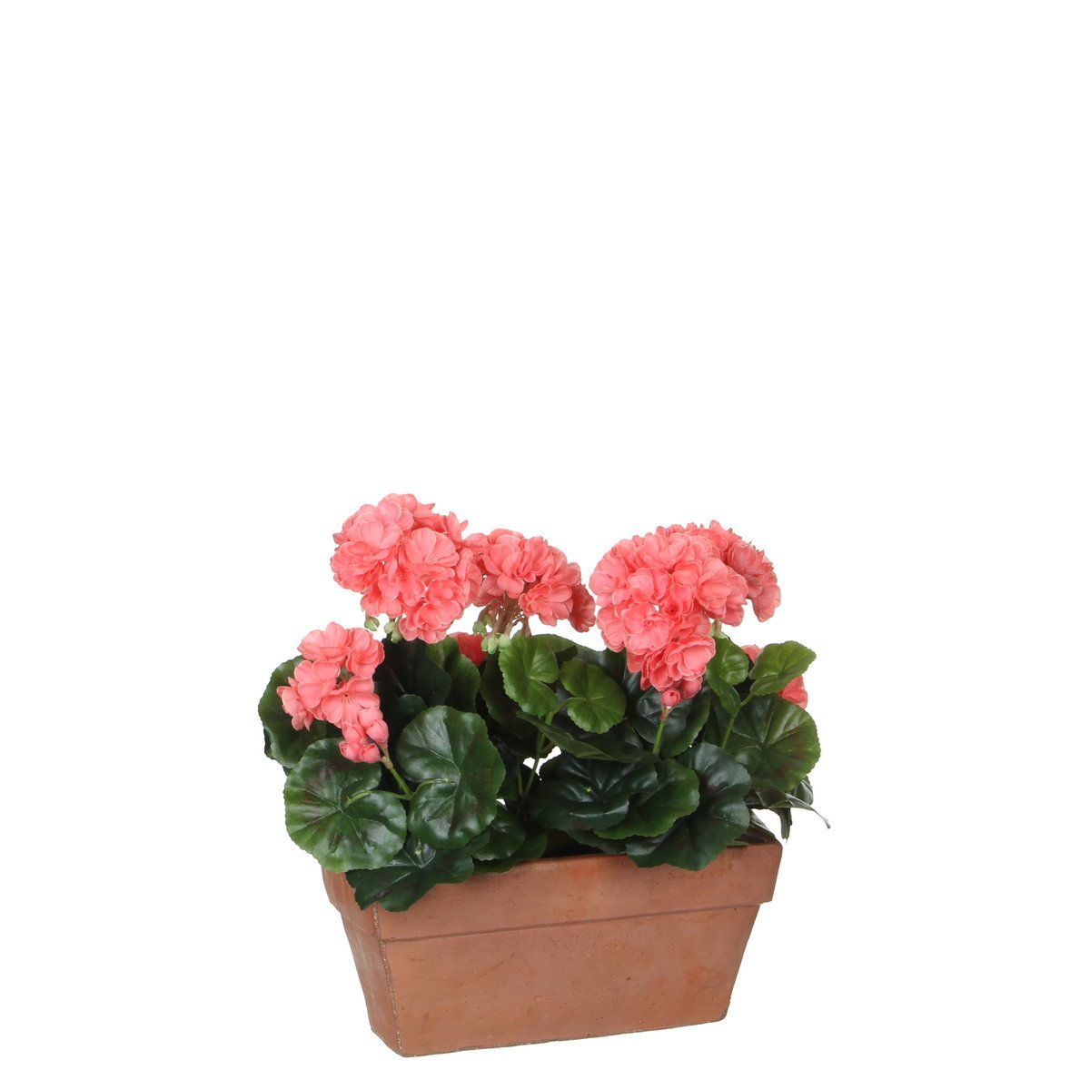 Geranium Kunstplant in Balkonbak - L29 x B13 x H40 cm - Zalmroze