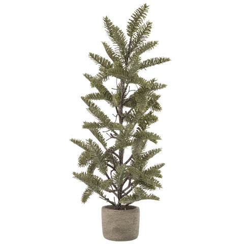 J-Line Dennentak In Pot Glitter Plastiek Groen Small Large