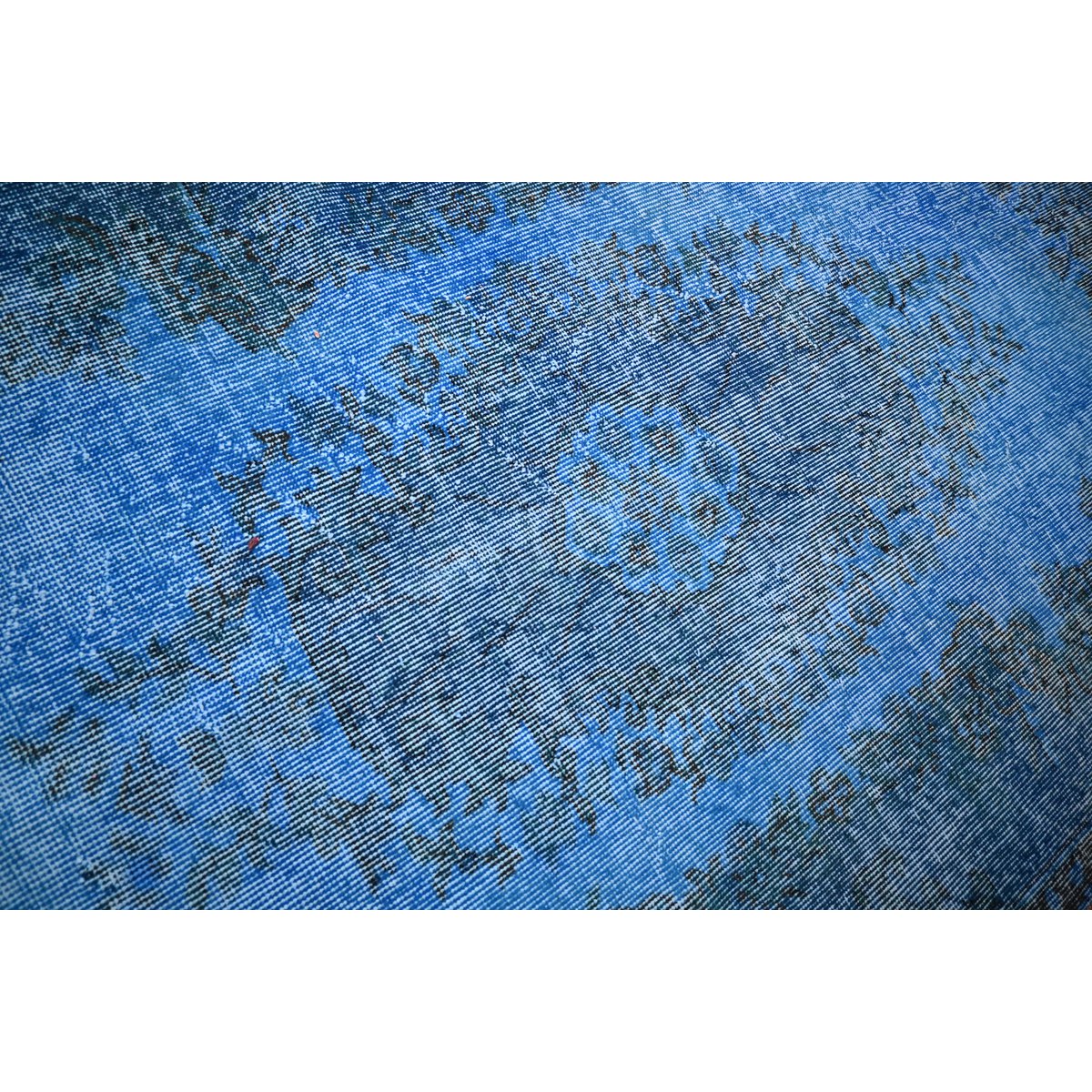 Blauw vintage vloerkleed - 210x115 cm - HANDGEMAAKT