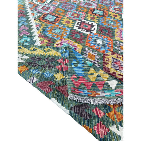 XXL Kleurrijke kelim - 400x310 cm - HANDGEMAAKT