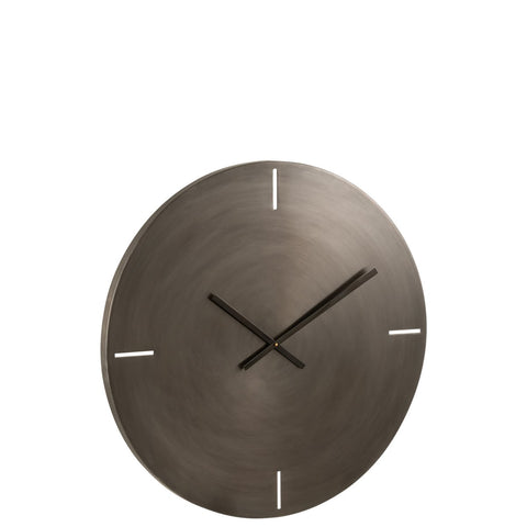 J-Line Rond klok - metaal - donkergrijs - L - Ø 76.5 cm