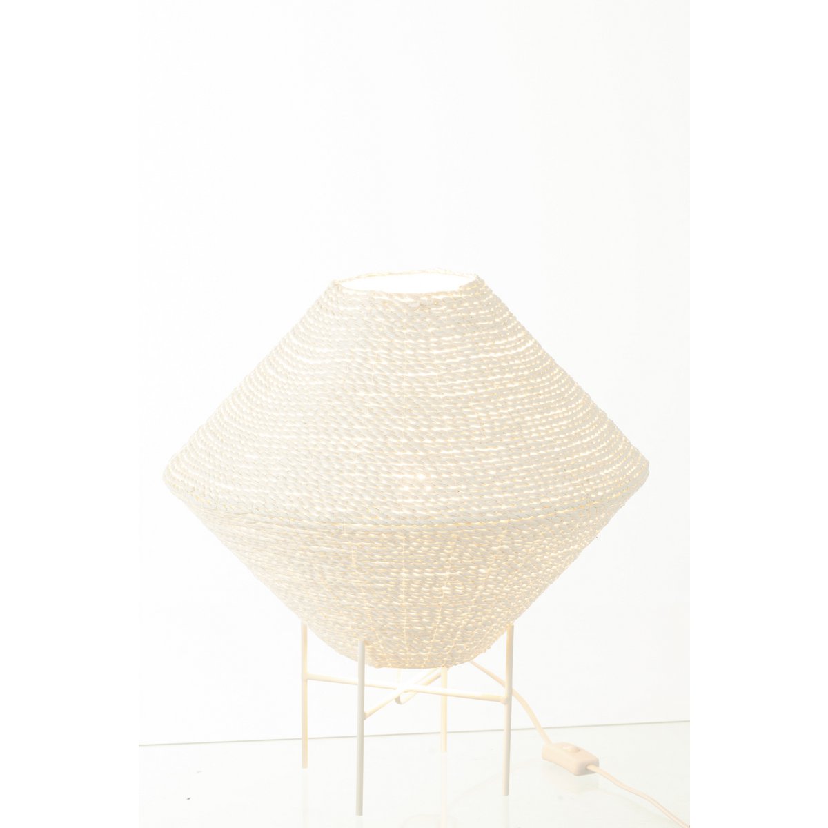 J-Line hanglamp Ufo Raffia - wit - groot
