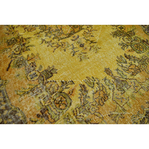 Geel vintage vloerkleed - 203x114 cm - HANDGEMAAKT