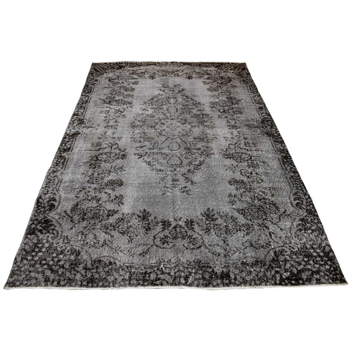 Grijs vintage vloerkleed - 260x167 cm - HANDGEMAAKT