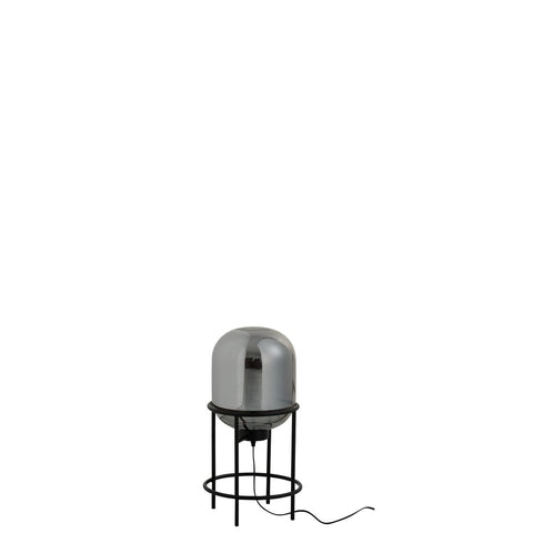 J-Line lamp Sasha - glas/metaal - zilver/zwart - small