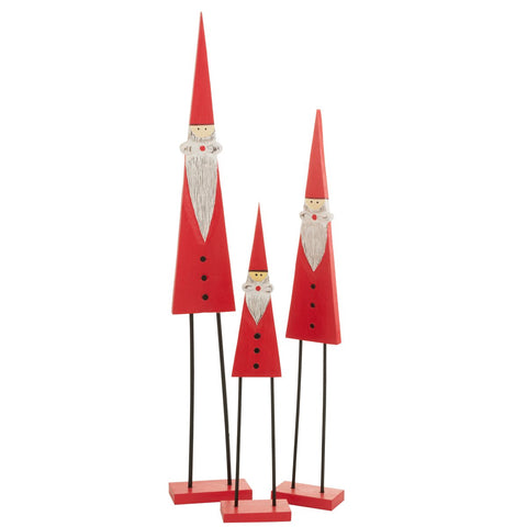 J-Line Kerstman Op Voet Hout Rood Large