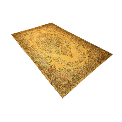 Geel vintage vloerkleed - 271x163 cm - HANDGEMAAKT