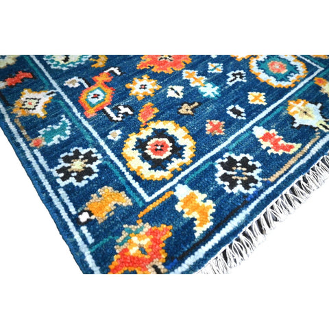 Blauw Azeri vloerkleed - 93x66 cm - HANDGEMAAKT