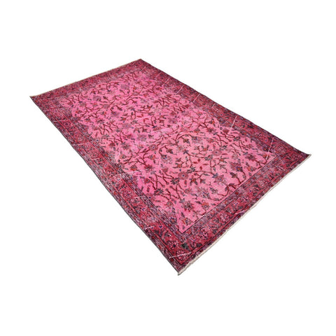 Roze vintage vloerkleed - 188x114 cm - HANDGEMAAKT