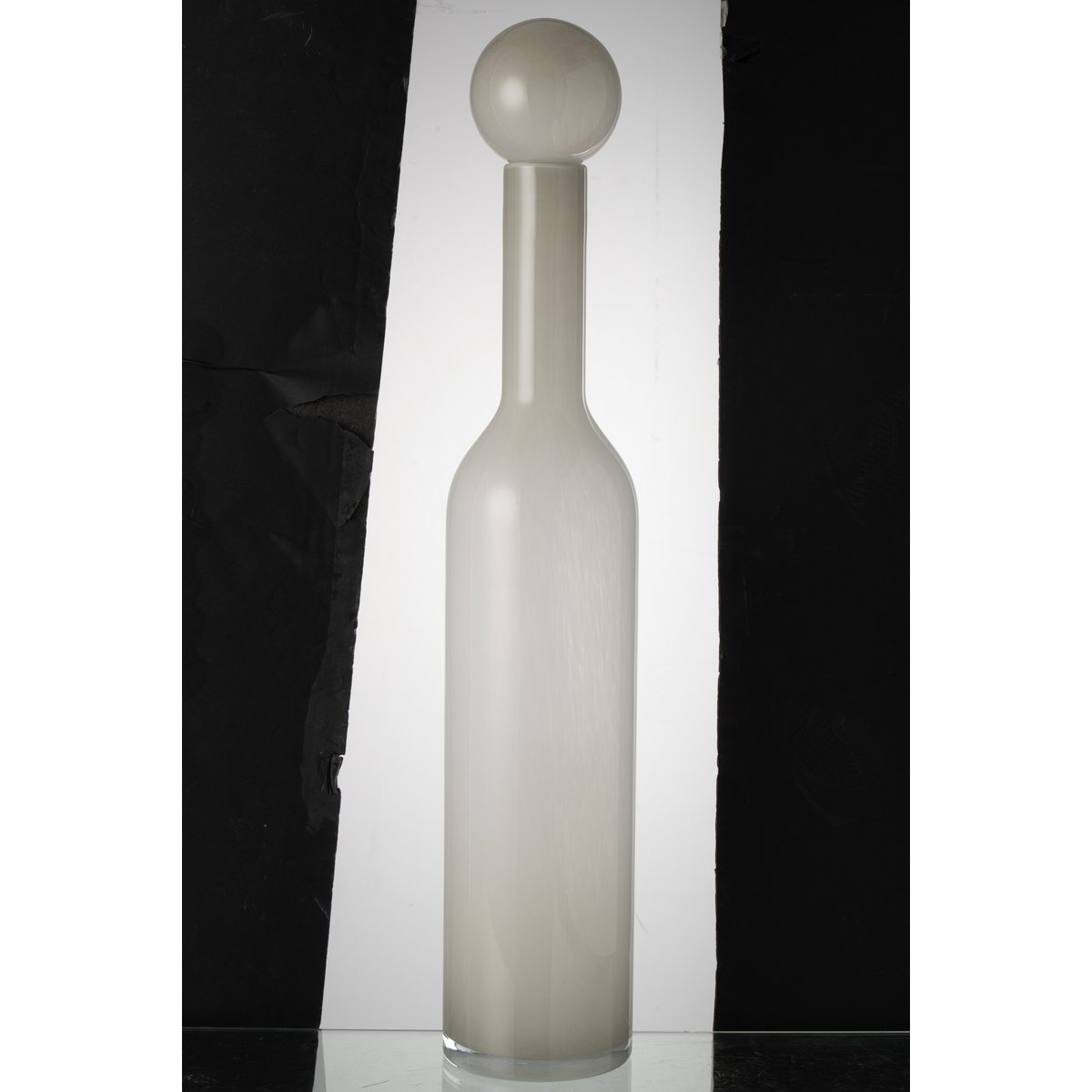 J-Line Vaas Fles+Stop Effen Glas Wit Large