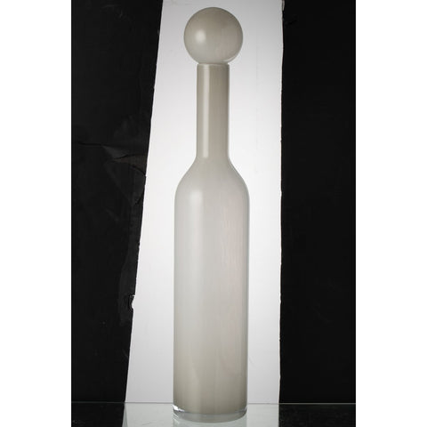 J-Line Vaas Fles+Stop Effen Glas Wit Large