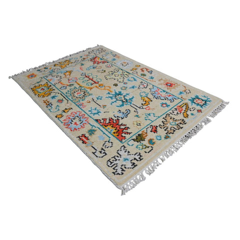 Beige Azeri vloerkleed - 93x66 cm - HANDGEMAAKT