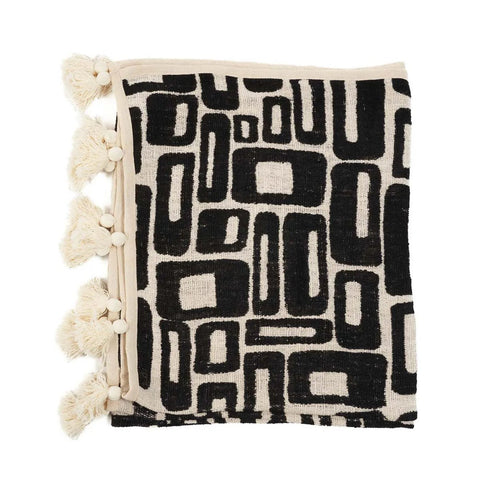 De Aztec Bedsprei - Natuurlijk Zwart