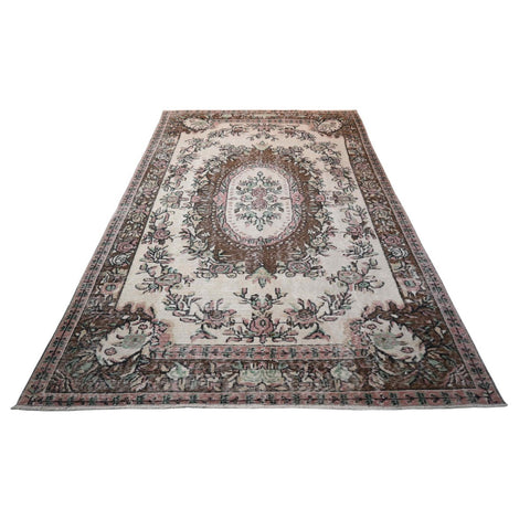Beige bruin vintage vloerkleed - 267x167 cm - HANDGEMAAKT
