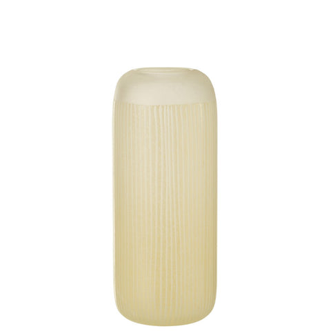J-Line vaas Strepen - glas - lichtgeel - large