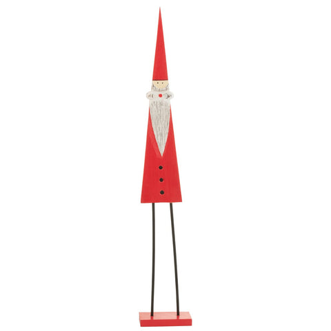 J-Line Kerstman Op Voet Hout Rood Large
