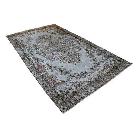 Grijs blauw vintage vloerkleed - 298x174 cm - HANDGEMAAKT