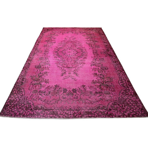 Roze vintage vloerkleed - 290x180 cm - HANDGEMAAKT