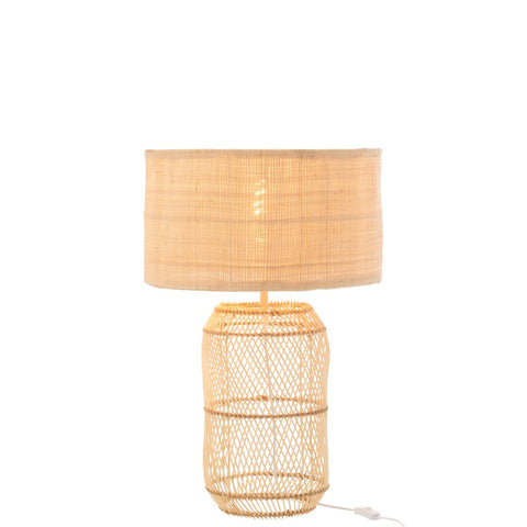 J-Line Lamp Mush Linnen/Bamboe Naturel