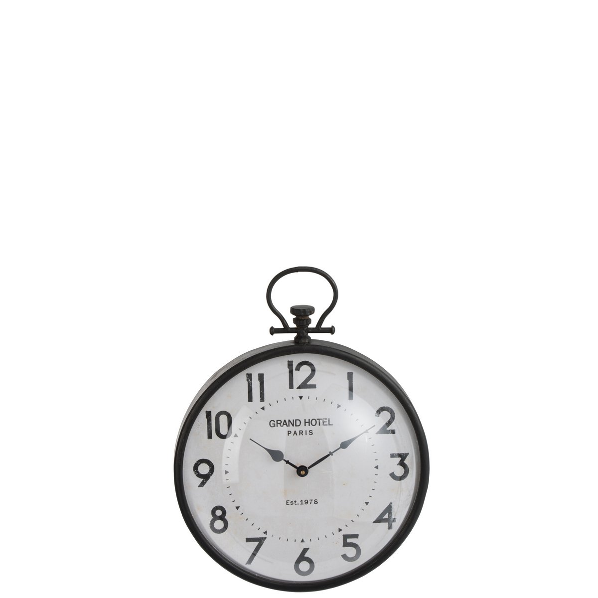 J-Line Bol Rond klok - metaal/glas - zwart - small - Ø 49 cm