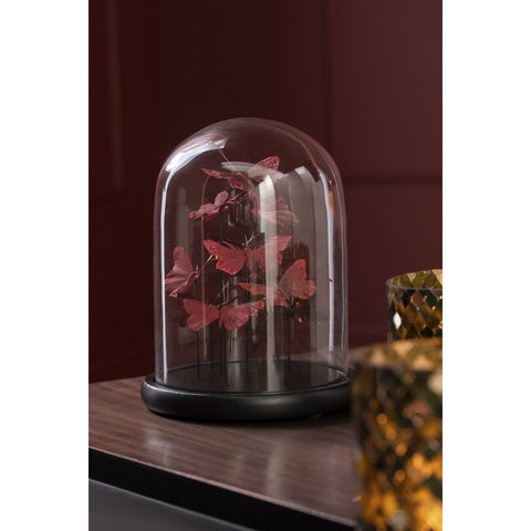 J-Line stolp Vlinders - glas - rood/bordeaux - large