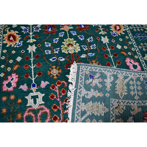 Groen Azeri vloerkleed - 195x128 cm - HANDGEMAAKT