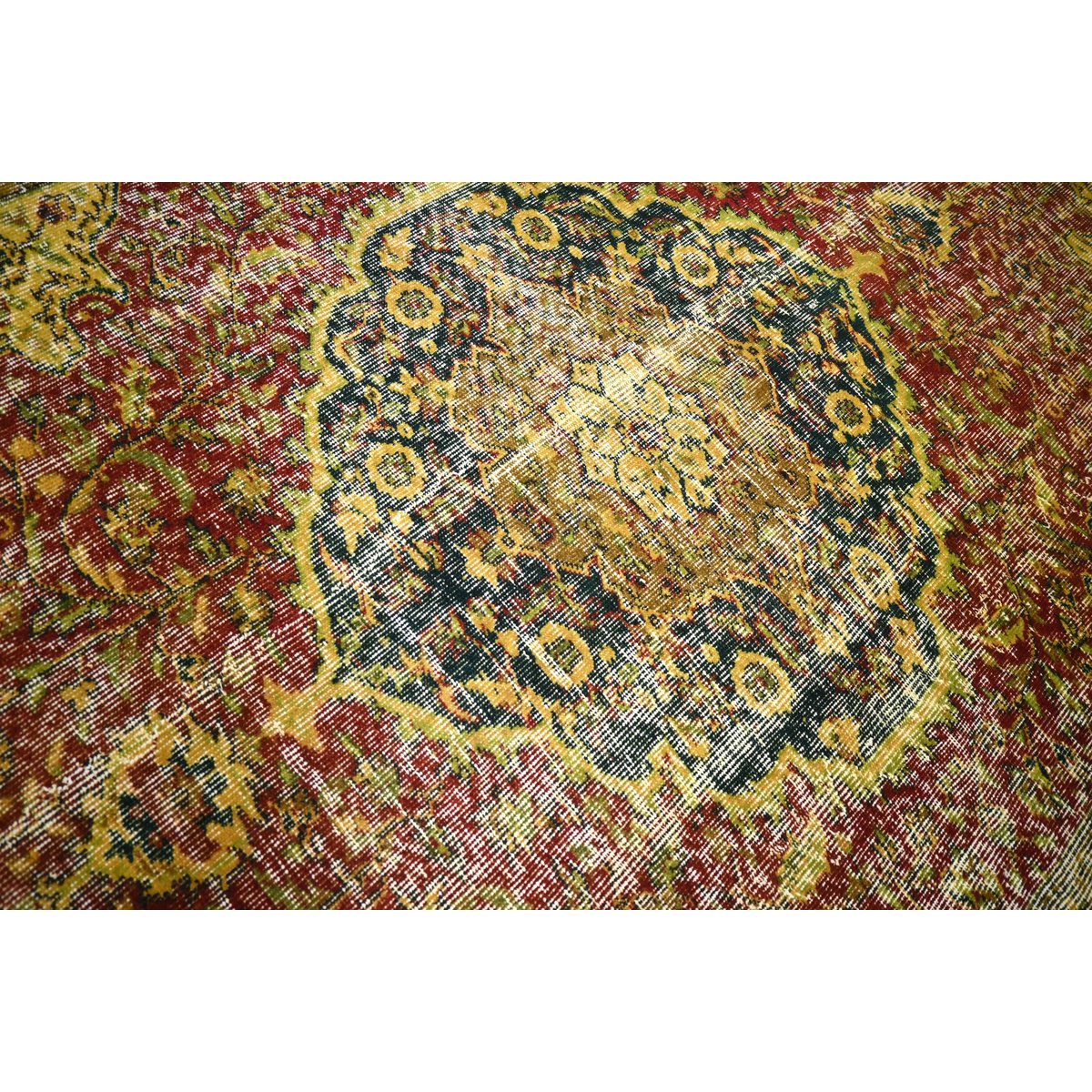Geel vintage vloerkleed - 224x157 cm - HANDGEMAAKT