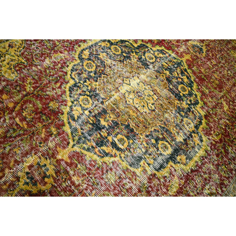 Geel vintage vloerkleed - 224x157 cm - HANDGEMAAKT