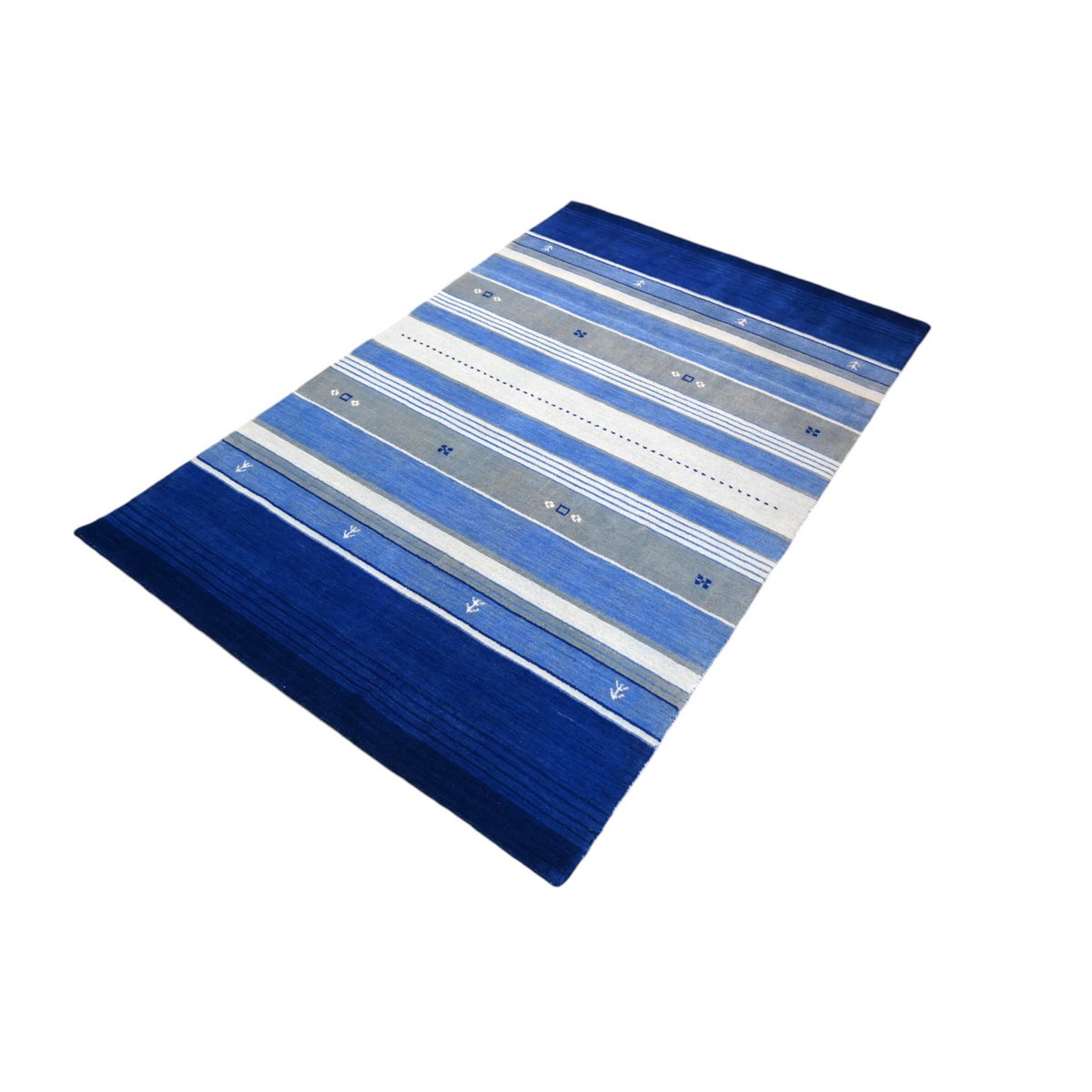 Blauw Gabbeh vloerkleed - 180x120 cm - HANDGEMAAKT