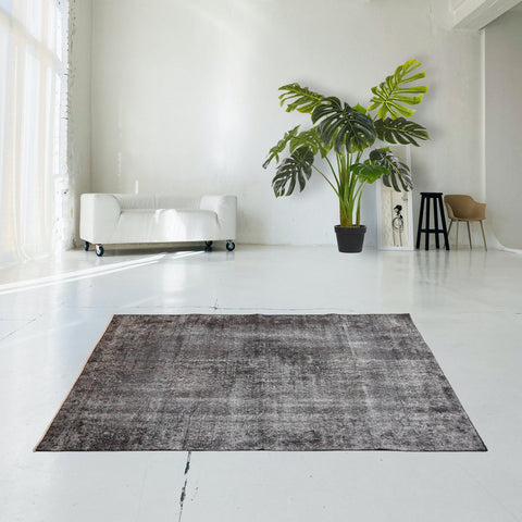 Grijs vintage vloerkleed - 204x112 cm - HANDGEMAAKT