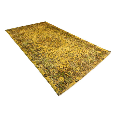 Geel vintage vloerkleed - 316x176 cm - HANDGEMAAKT