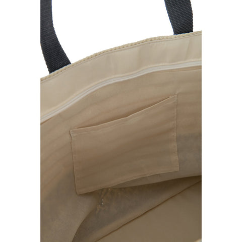 J-Line Set Van 2 Tas+ Hoed Patronen Papier/Katoen Beige/Zwart
