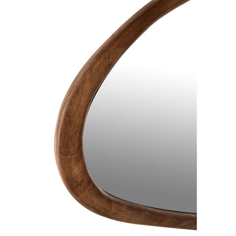 J-Line spiegel Onregelmatig - hout - donkerbruin - small