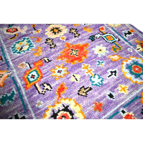 Paars Azeri vloerkleed - 94x67 cm - HANDGEMAAKT