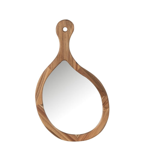 J-Line spiegel Palette - hout/glas - naturel - groot