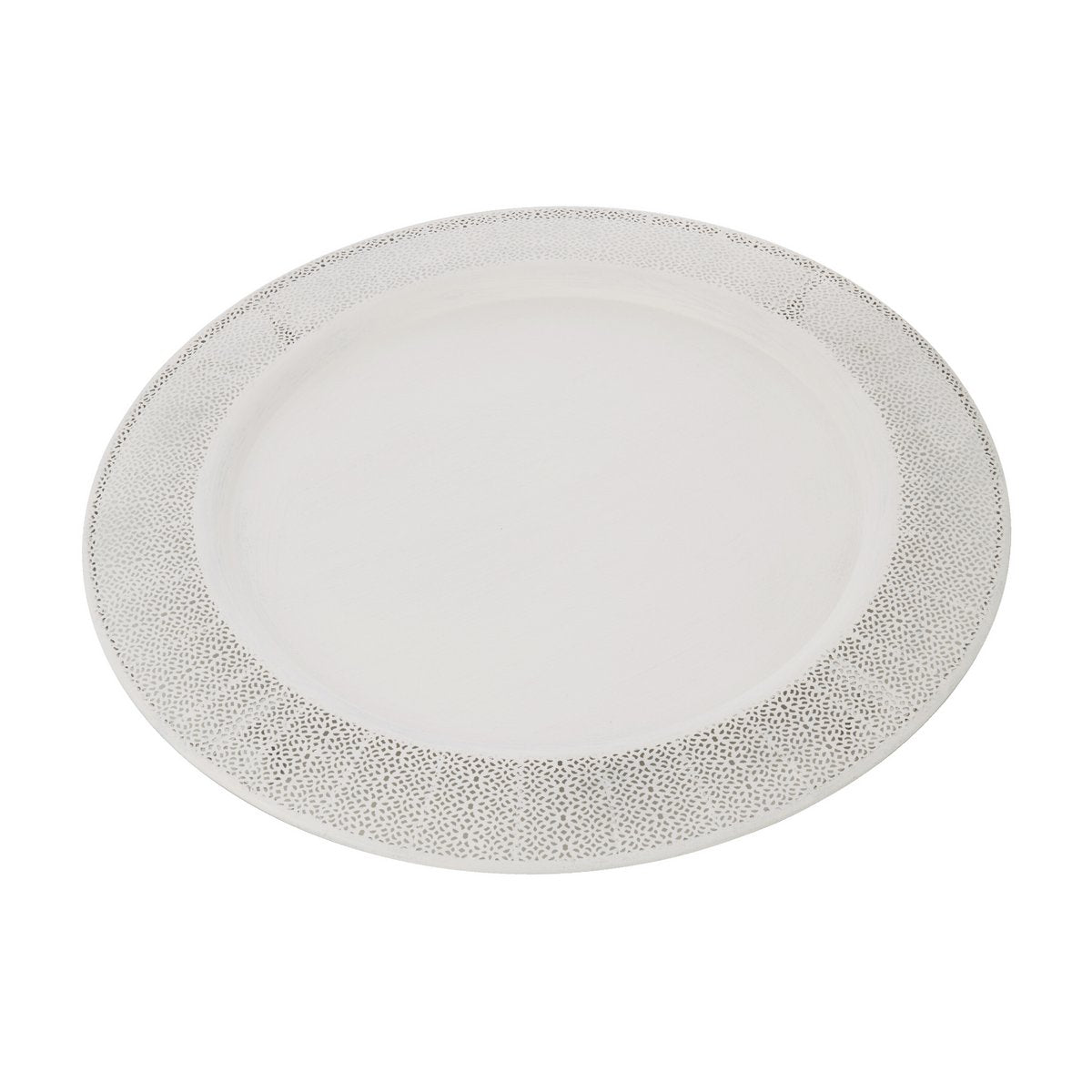 J-Line Antiek plateau - dienblad - metaal - wit