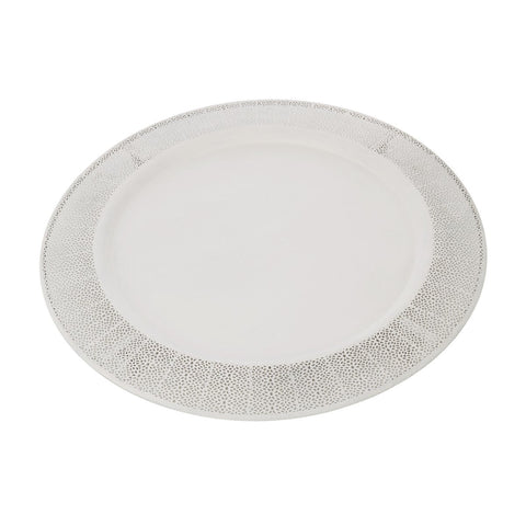 J-Line Antiek plateau - dienblad - metaal - wit