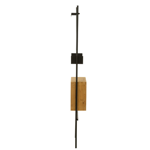 J-Line Muur Schap Met Spiegel Tina Hout/Ijzer Zwart/Naturel