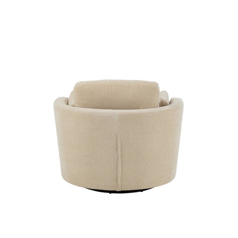 J-Line Loungestoel Swiv Populierenhout/Schuime Beige