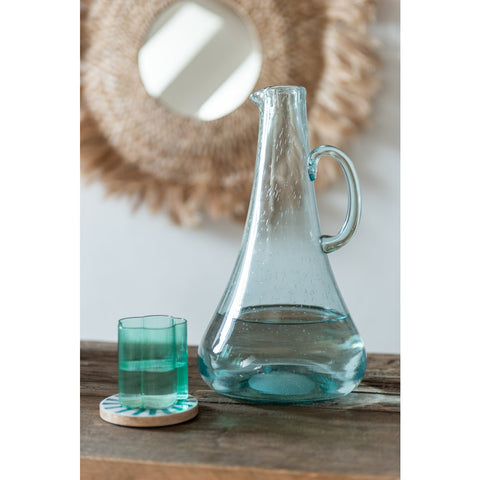 J-Line Lang karaf - glas - transparant/ lichtblauw