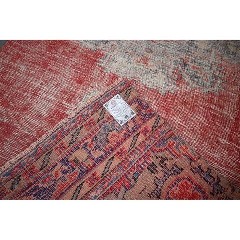 Rode vintage loper - 318x118 cm - HANDGEMAAKT