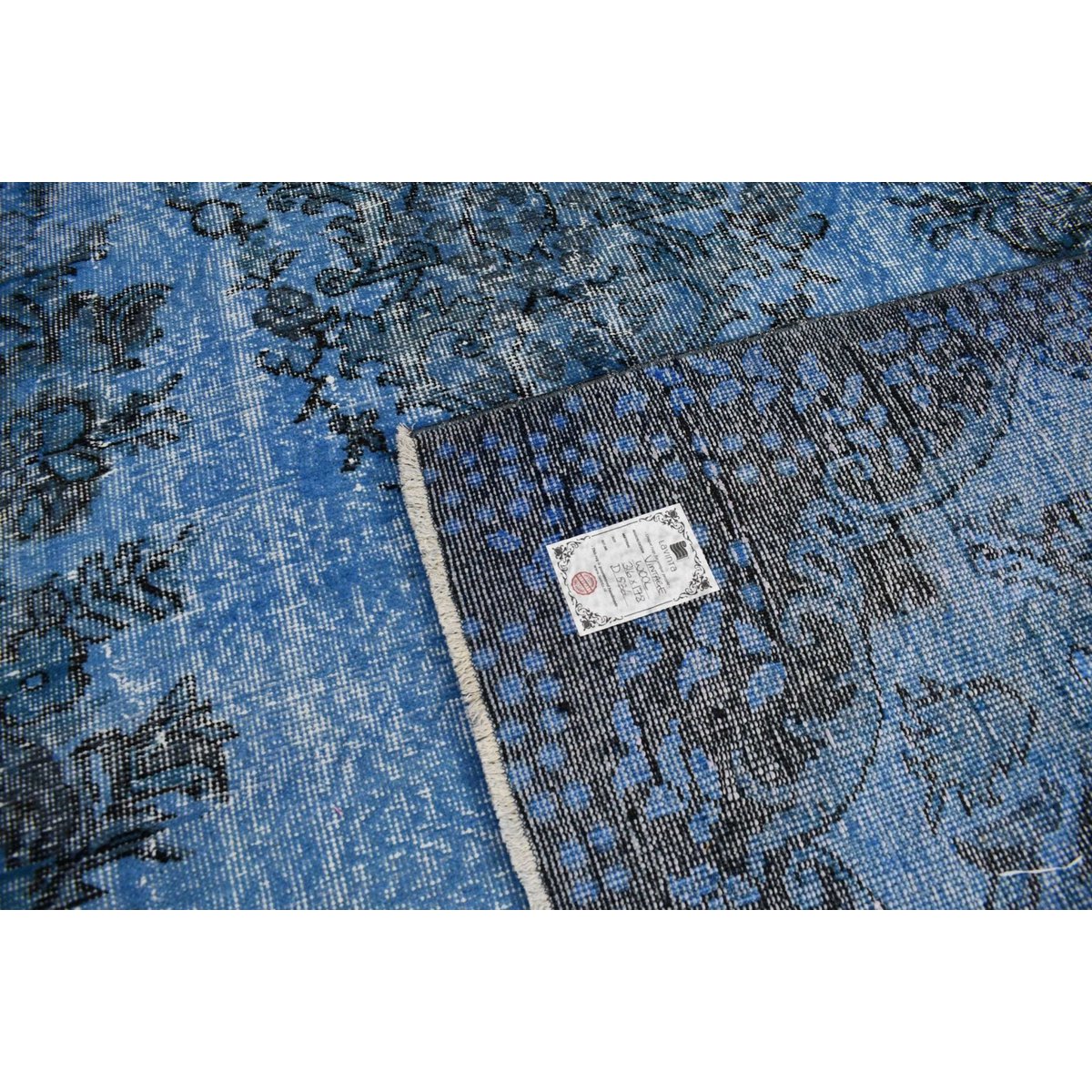 Blauw vintage vloerkleed - 316x178 cm - HANDGEMAAKT