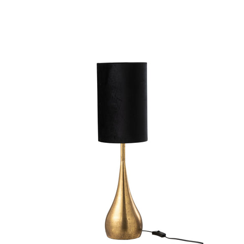 J-Line Lamp Druppel Ijzer/Fluweel Goud/Zwart Small